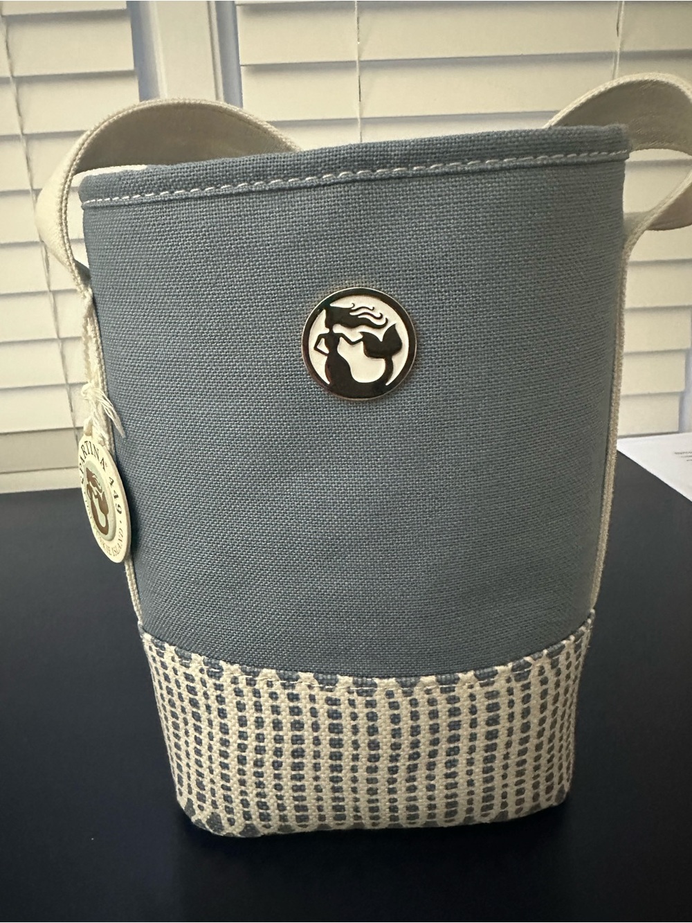 NEW Spartina 449 Canvas Wine Tote in Soft Blue